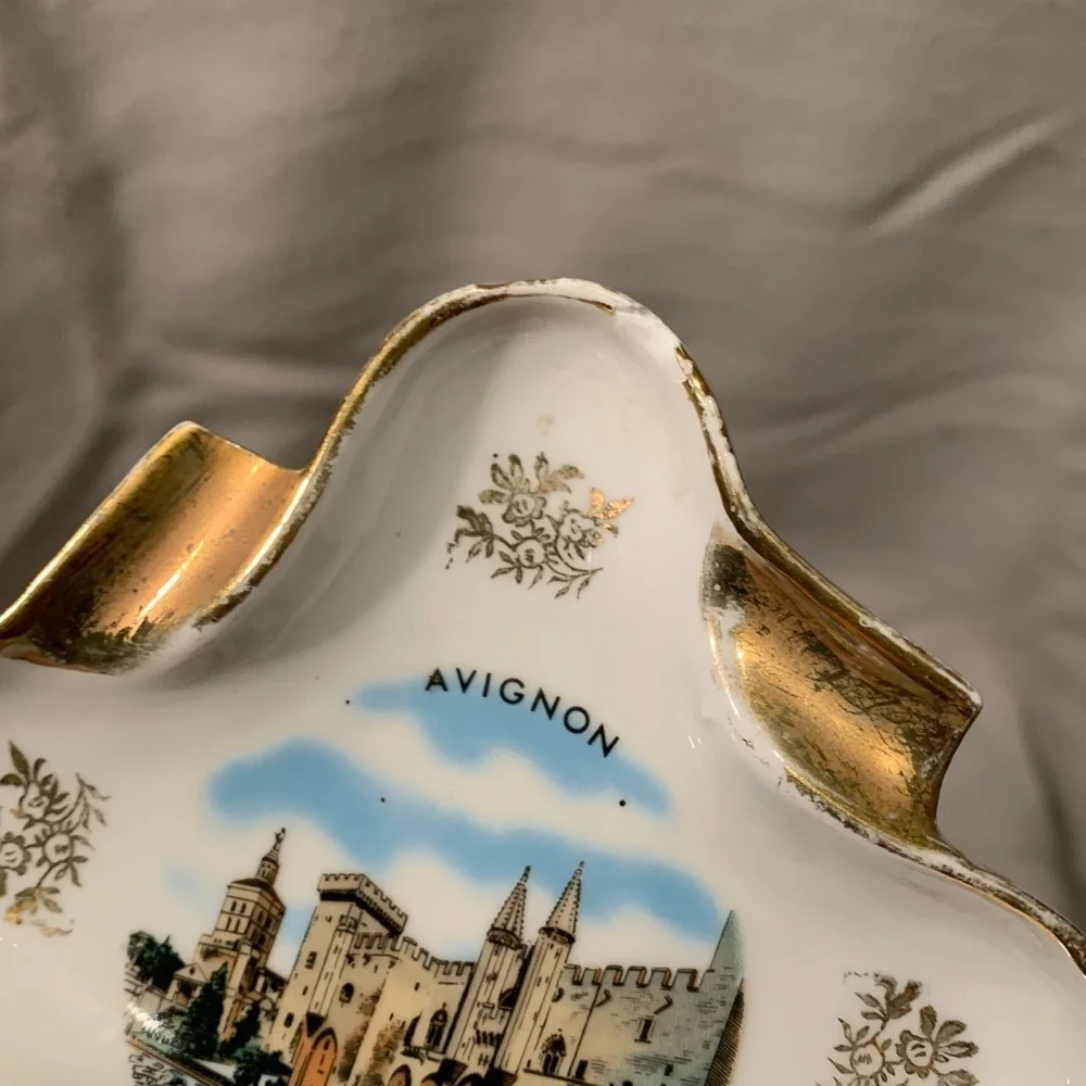 Ashtray: Porcelaines Dart Monaco Monte Carlo - Avignon Palais des Papes